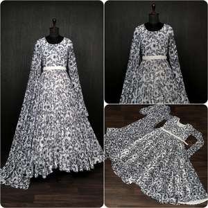 Faux Georgette con estampado de flores único y vestido de Georgette de tela pura son adecuados para cualquier ocasión, así como para ropa casual - Product Image 5