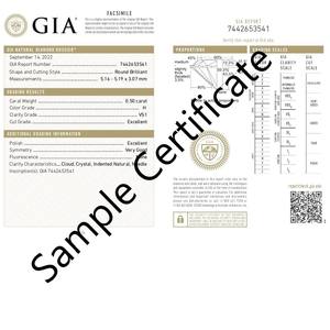 Diamante SHRAMAN, Corte Excelente, Natural, Corte Brillante, Certificado, para Mujer, Proveedor Mayorista, 0.50 Quilates, Color H, Claridad VS1 - Product Image 2