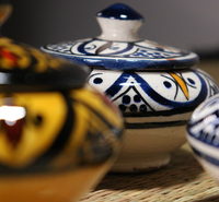 Ensemble traditionnel de 3 petites boîtes à bijoux en céramique marocaine faites à la main, peintes à la main, écologiques, couleur personnalisée, décoration d'intérieur