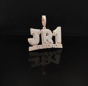 Pendentif Hip Hop en Acier Inoxydable Personnalisé avec Diamants Glacés Argentés - Product Image 1