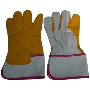 Guantes de Trabajo de Cuero Vacuno de Primera Calidad, Certificados CE, Resistentes al Calor, con Puño Reforzado de Goma, Duraderos para Seguridad Laboral - Product Image 4