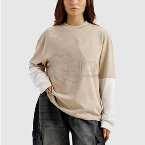 Servicio OEM Diseña Tu Propio Logotipo Camisetas de Verano Ecológicas de Doble Capa para Mujer Impresión Personalizada en Existencia - Product Image 2