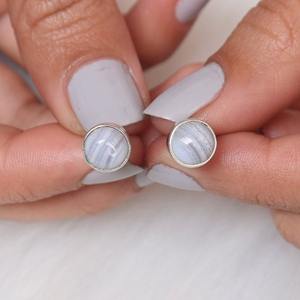 925 argent Sterling fait à la main pierres précieuses bleu dentelle Agate Spinner boucles d'oreilles 925 meilleure qualité solide femmes boucles d'oreilles bijoux - Product Image 5