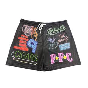 Fabricación personalizada de alta calidad logotipo personalizado totalmente impreso Streetwear pantalones cortos más vendidos pantalones cortos de los hombres con bordado desgastado - Product Image 5