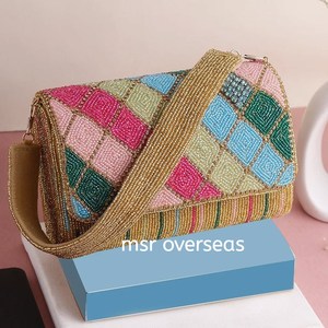 Bolso de mano con cuentas de nuevo estilo para mujer, para uso en fiestas de boda, monederos hechos a mano con cuentas, monederos de estilo indio - Product Image 4