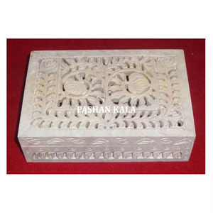 Increíble diseño decorativo artículo Rectangular forma Natural esteatita tallado joyero para decoración del hogar hecho en India producto - Product Image 1