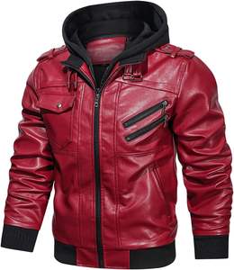 Chaqueta de Motociclista de Cuero de Alta Calidad para Hombre, Diseño Moderno con Cuello Alto y Logotipo Frontal, Estilo Otoñal - Product Image 4