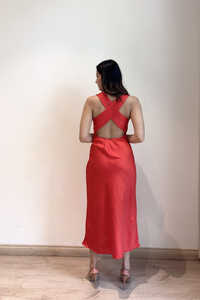 2025 nuevo y elegante vestido moderno de lujo para mujer con cuello en V profundo satén Maxi con detalles de flores vestidos casuales para fiesta - Product Image 3