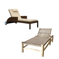 Chaise longue de piscine en rotin, transat de piscine écologique, transat de jardin pour hôtel, villa, maison et plage