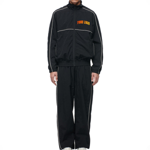 OEM/ODM Custom Logo Sportswear Men's Solid Color <b>Windbreaker</b> Tracksuit with Pockets Lightweight 100% Nylon Tracksuits for Men - Product Image 4