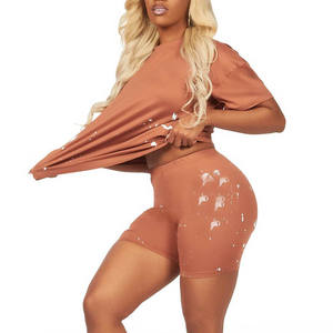 Ensemble décontracté pour femmes, t-shirt et short, tenue décontractée pour l'été, t-shirt et short, tenue décontractée facile à porter - Product Image 4