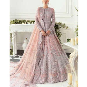 Style pakistanais longue Designer Net tissu Maxi robe pour les femmes mariage Collection de vêtements ethniques pour les femmes vêtements traditionnels - Product Image 1