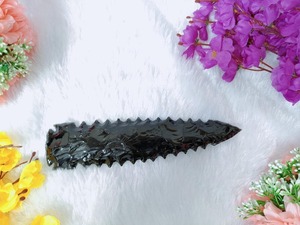Cuchillo de Obsidiana Negra, Pedernal para Cuchillos, Hoja de Fantasía con Muescas, Regalo Wicca, Elimina la Negatividad, Hecho a Mano, Calidad Premium, 10 Pulgadas - Product Image 4