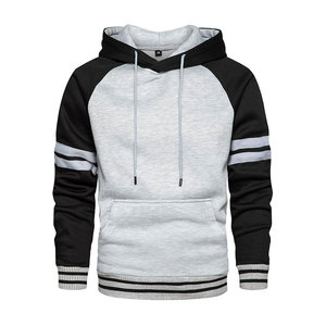 Color sólido Otoño-Invierno High Street Retro 100% Algodón Fleece Distressed Edge Sudadera con capucha suelta con logotipo personalizado para hombres - Product Image 1