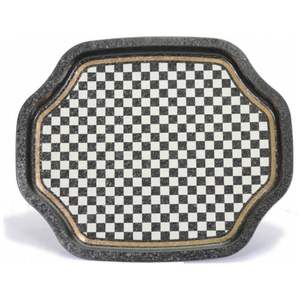 Plateau moderne à bords ondulés incurvés 285x400mm Plateau à café/décor en bois de rotin personnalisable pour aliments de style moderne - Product Image 1