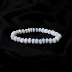 2025 Vintage Style Handmade Peruvian Blue Opal Beaded Stretch for <b>Bracelet</b> 7-8mm <b>Beads</b> Candy Gemstone Jewelry for Anniversary - Product Image 5