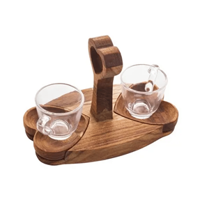 Joli Style Plateau En Bois Dessous De Verre et Titulaire Coeur Conception pour La Décoration De La Maison De Vacances En Gros Du Vietnam Plateaux De Service - Product Image 4