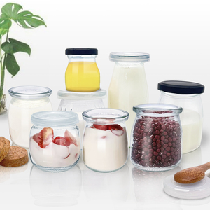100ml 150ml 200ml rộng miệng nhỏ sữa chua lon bán buôn thực phẩm container Glass <span class=keywords><strong>Pudding</strong></span> chai với nút chai Bìa - Product Image 3