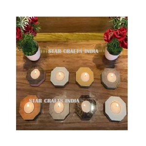 Low Price <b>Vintage</b> Decor Antique Pillar Candle Holder <b>Set</b> of 3 Pcs Wood Candle Holder for Home Decoration <b>Tea</b> Light Candle Stand - Product Image 2