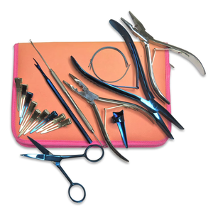 Kit d'outils professionnels pour extensions de cheveux et micro-anneaux, en couleur unie unique, design personnalisé, logo personnalisé - Product Image 1