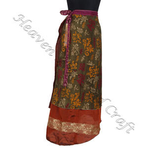 2025 jupe dames soie jupe portefeuille Vintage belles femmes soie magique jupe portefeuille magique 38 "sarong paréo personnalisé dernière conception - Product Image 1