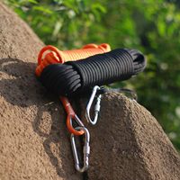 Corde de sécurité statique extérieure haute résistance 2 kg en nylon pour escalade, alpinisme, évacuation et rappel avec double mousqueton