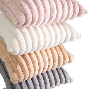 धारीदार शीतल Pillowcase कंबल फेंकता शराबी कंबल सोफे और बिस्तर के लिए कस्टम फेंक कंबल तकिया को शामिल किया गया