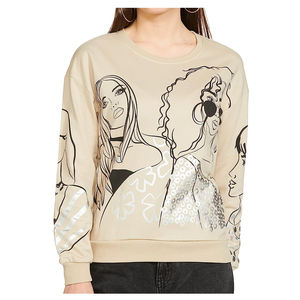 Alta calidad logotipo personalizado carta insignia diseño frontal hecho a medida Otoño Invierno Casual manga larga pulóver mujeres sudaderas - Product Image 6