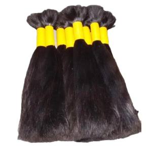 Elegance Durable Volumineux Double Dessiné 100% Indien Remy Extension de Cheveux en Vrac Raides Brun Extensions de Cheveux Naturels de l'Inde - Product Image 2