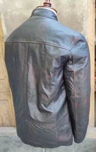 Hot Sale Hasnain Products Genuine Men Handmade Motorcycle Vintage Cafe <b>Racer</b> Distressed Black Biker Real Leather <b>Jacket</b> - Product Image 3