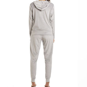 Ensemble de vêtements de sport en velours 100% coton avec logo personnalisé pour femmes, sweat à capuche en velours avec fermeture éclair et pantalon de jogging pour filles, prix de gros - Product Image 4