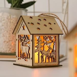 Maison en bois LED de Noël-Maison en bois de luxe moderne avec la dernière décoration de Noël de cette année - Product Image 4
