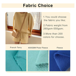 Conjunto de Ropa de 2 Piezas para Mujer, Sudadera con Cuello Redondo y Pantalones Cortos por Encima de la Rodilla, Estilo Urbano, Holgado, para el Hogar, Chándal, Diseño Personalizado - Product Image 3