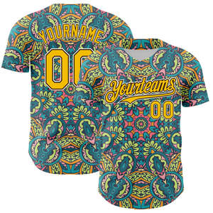 Maillot de baseball personnalisé en gros, 100 % polyester, impression numérique, léger, résistant à l'humidité, respirant, col en V, unisexe, adulte - Product Image 1