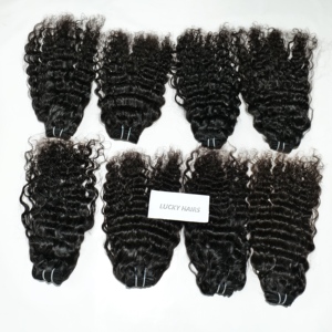 Wholesale Factory Price 100% Unprocessed Raw Bundle Wave Curl Machine Double Weft <b>Curly</b> Black Color Indian Human Hair <b>Extensions</b> - Product Image 1