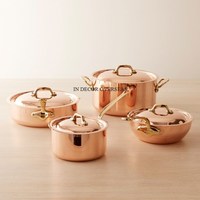 Perlengkapan Casserole Ruffoni Logam Kokoh dengan Tekstur Palu, Finishing Antik Tembaga, Bentuk dan Logo Dapat Disesuaikan