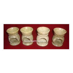 Nuevo estilo puro hecho a mano Natural esteatita forma redonda diseño surtido tallado quemador de aceite aromático para decoración de centro de Yoga - Product Image 1