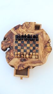 SOLID NATURAL WOODEN CHESS BOARD Storage Wooden Chess Board <b>Sets</b> In Chess Backgammon Checkers Board Game for Adults and - Product Image 5