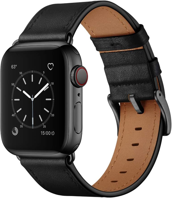 Compatible with Apple Watch Band Genuine Leather Replacement Strap for Apple Watch Ultra 2/1 Series 10/9/8/7/6/5/4/3/2/1/SE