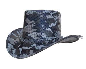 Nuevo sombrero de arbusto con estampado de camuflaje de cuero auténtico estilo australiano vaquero correa de barbilla hombres y mujeres sombrero de vaquero - Product Image 1