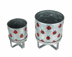 ที่ปลูกต้นไม้โลหะที่มีสไตล์เครื่องใช้ในสวนชุบสังกะสีงานแฮนด์เมดขนาดสั่งทำที่ดีที่สุดสำหรับตกแต่งบ้าน - Product Image 6