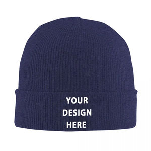 Votre conception ici Skullies bonnets casquettes unisexe Hip Hop hiver chaud tricot chapeau adulte personnalisé personnaliser Logo lettre imprimer Bonnet chapeaux - Product Image 4
