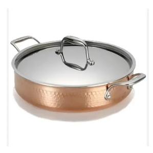 Casserole en cuivre uni avec poignée et couvercle pour la cuisson et le service vaisselle vaisselle vaisselle de table casseroles - Product Image 3