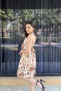 Vestido corto de algodón indio hecho a mano para mujer, elegante estampado Floral para viajes, ropa de oficina, boda, regalo de novia personalizado ODM - Product Image 3