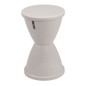 Tabouret Double tabouret en plastique gris, avec espaceurs de rangement - Product Image 2