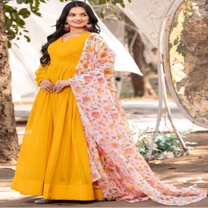 Hermosa Georgette con impresión digital Vestido Mujer Moda Mayorista Fabricante y suministro de la India - Product Image 1