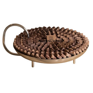Bol à chocolat martelé en métal avec pièce de monnaie arabe Vaisselle nickelée Bol sucré Forme ronde Ramadan Chocolat bolw - Product Image 2