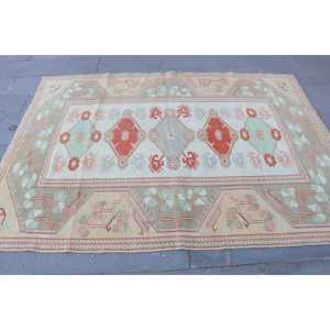 Alfombra Turca, Alfombra Vintage de 5.3x7.4 pies, Alfombra Floral Roja y Verde - Product Image 5