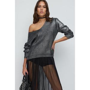 Suéter Casual de Cuello en V Tejido a Crochet 100% Acrílico - Product Image 1