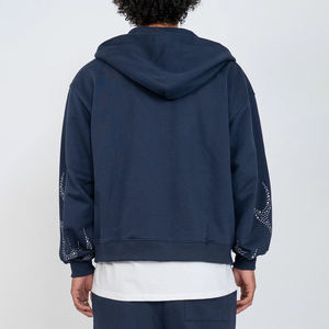 Chándal de Forro Polar con Pedrería Ligero y Logotipo Personalizado de Primera Calidad, 100% Algodón, Ropa Casual de Invierno para Hombre y Mujer - Product Image 4